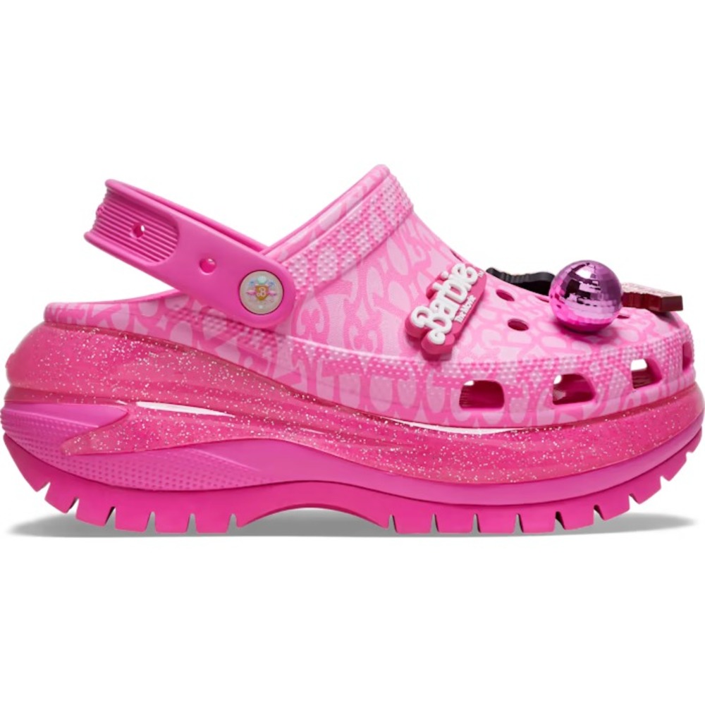 Crocs Barbie The Movie Mega Crush Clog Platform Pink Glitter Womens 8 Mens 6 NWT